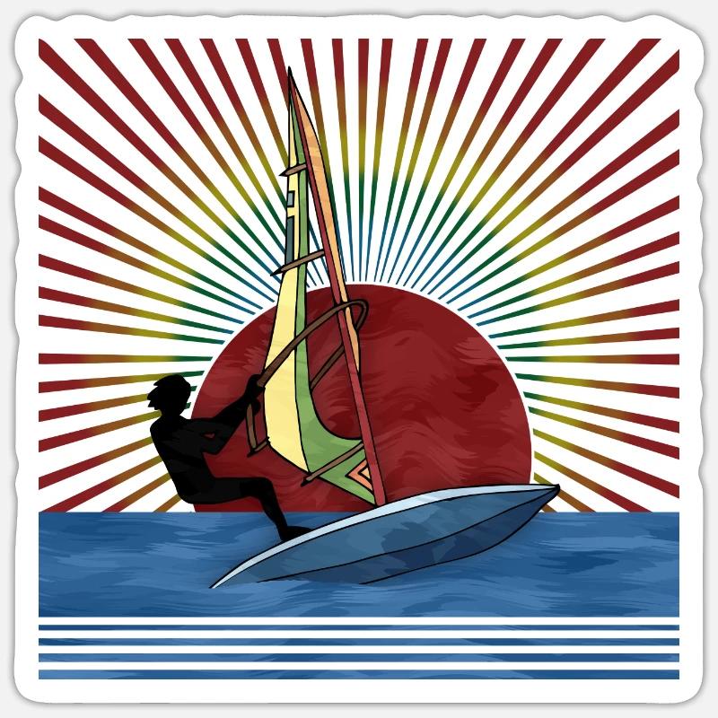 Windsurfing - Sticker size S (10 x 10 cm) - white matte
