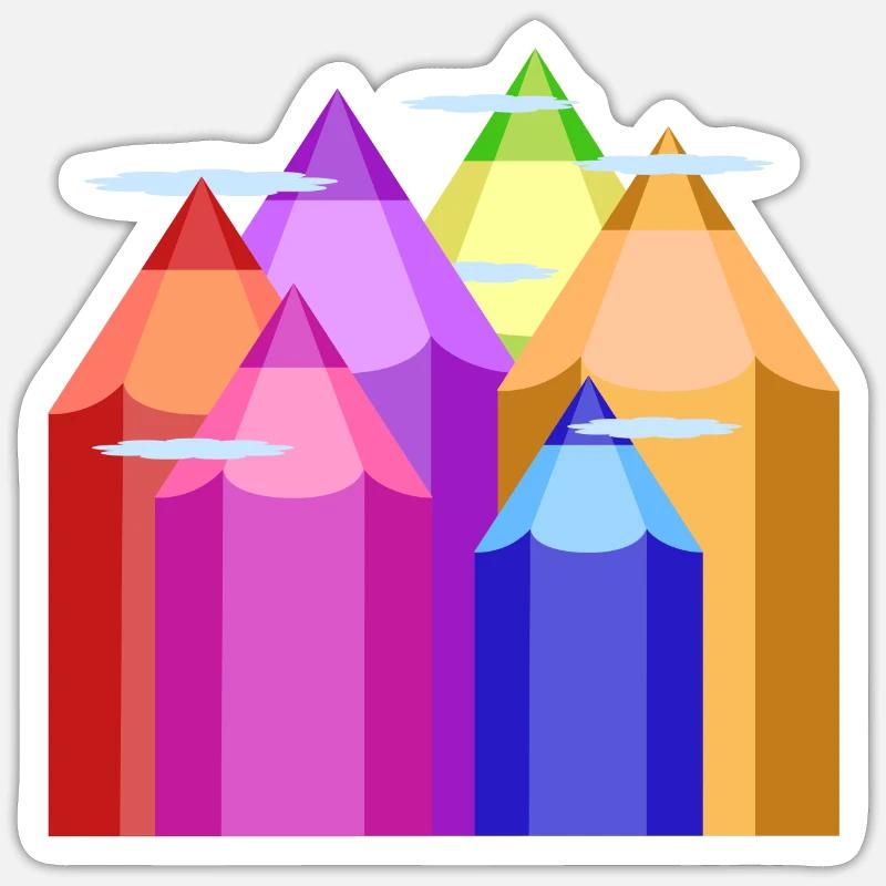 Pics de couleur Sticker taille S (10 x 10 cm)