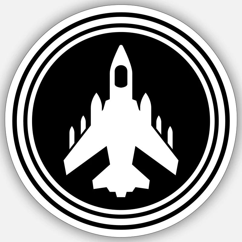 Symbole de jet d’avion - Sticker taille S (10 x 10 cm) - blanc mat