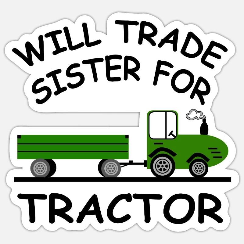 Traktor - Sticker Größe S (10 x 10 cm) - Mattweiß