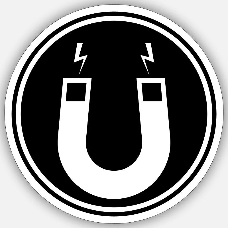 Horseshoe magnet - Sticker size S (10 x 10 cm) - white matte