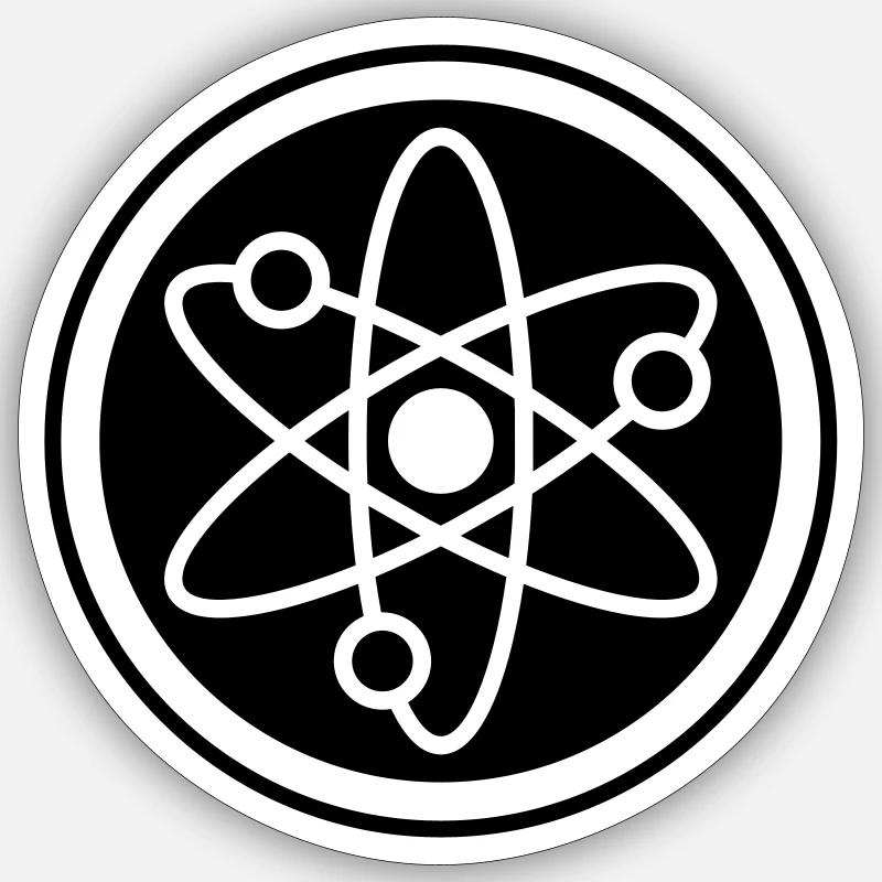 Icône Atom - Sticker taille S (10 x 10 cm) - blanc mat