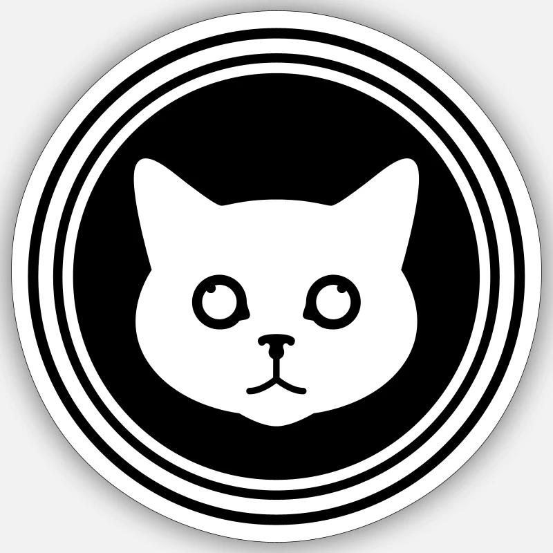 Katze Kopf - Sticker Größe S (10 x 10 cm) - Mattweiß