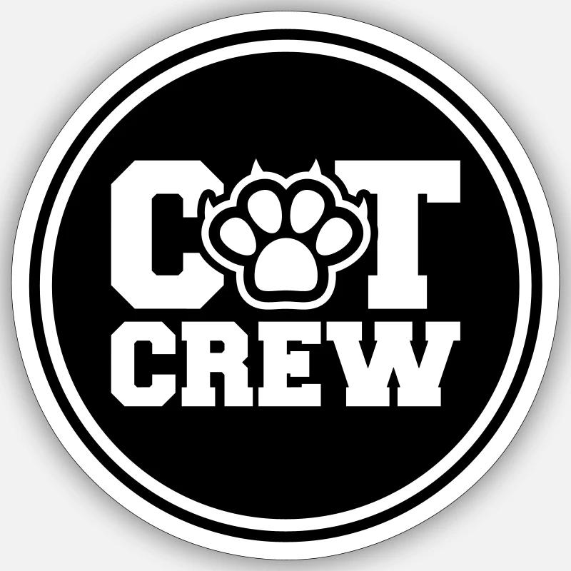 Équipage Cat - Sticker taille S (10 x 10 cm) - blanc mat