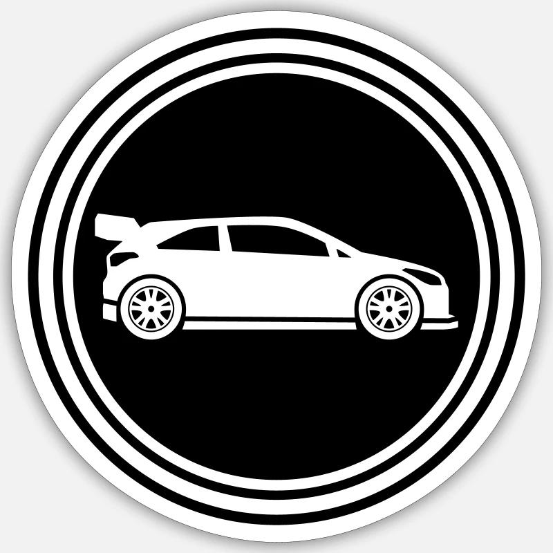 Auto Rennfahrer - Sticker Größe S (10 x 10 cm) - Mattweiß