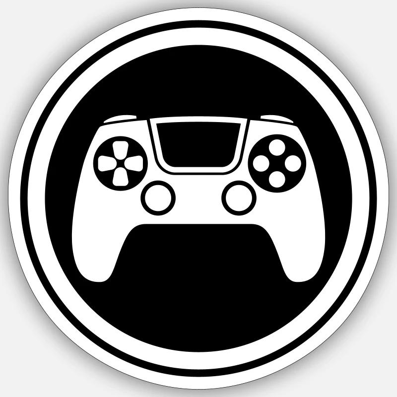 Gamepad Symbol Controller - Sticker Größe S (10 x 10 cm) - Mattweiß
