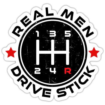 Gangschaltung Auto Cool Statement Autofahren - Sticker Größe S (10 x 10 cm) - Mattweiß - Vorne
