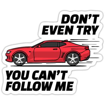 Rennauto Auto Statement Autofahren Autofahrer - Sticker Größe S (10 x 10 cm) - Mattweiß - Vorne