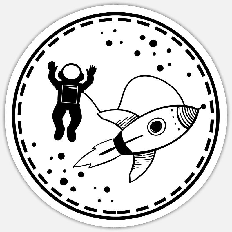 Astronaute - Rocket Space Cosmos Sticker taille S (10 x 10 cm)