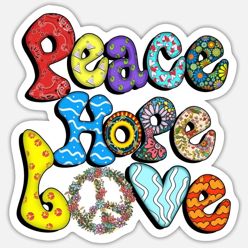Conception de l’amour peace hope Sticker taille S (10 x 10 cm)