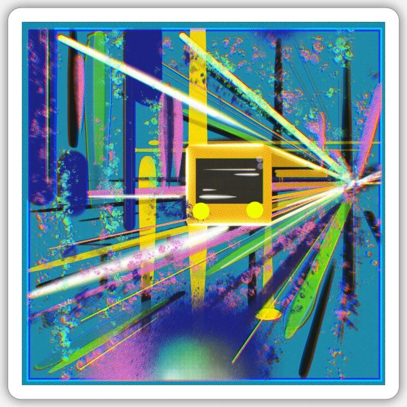 Abstrakte U-Bahn Berlin Graffiti Design Sticker Größe S (10 x 10 cm)