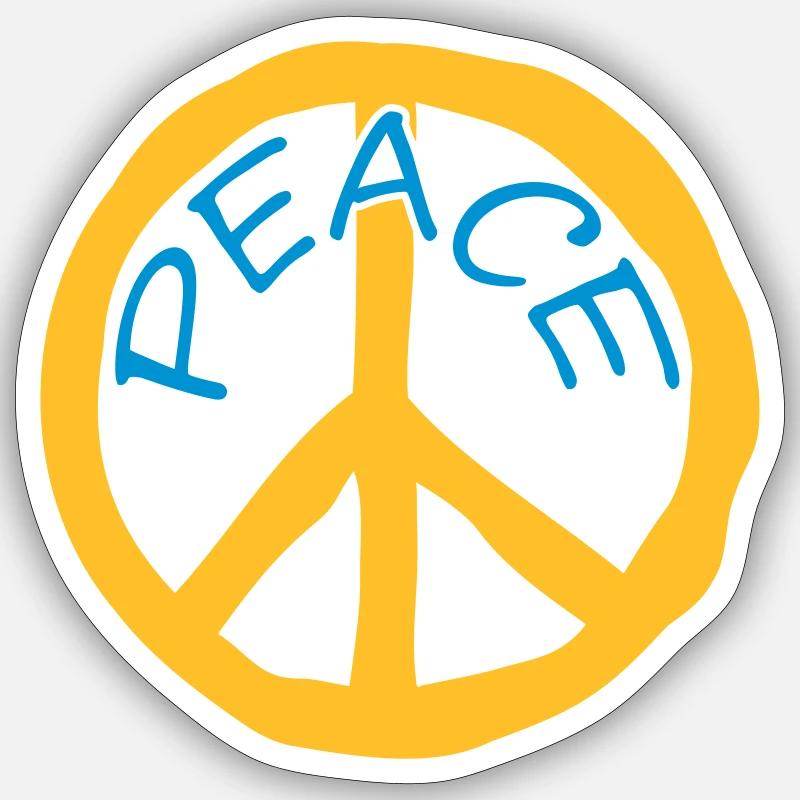 Symbol Peace Text - Sticker Größe S (10 x 10 cm) - Mattweiß