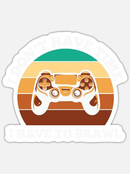 Gaming-Zitat Ich habe keine Zeit, die ich habe, um Gam zu prügeln - Sticker Größe S (10 x 10 cm) - Mattweiß