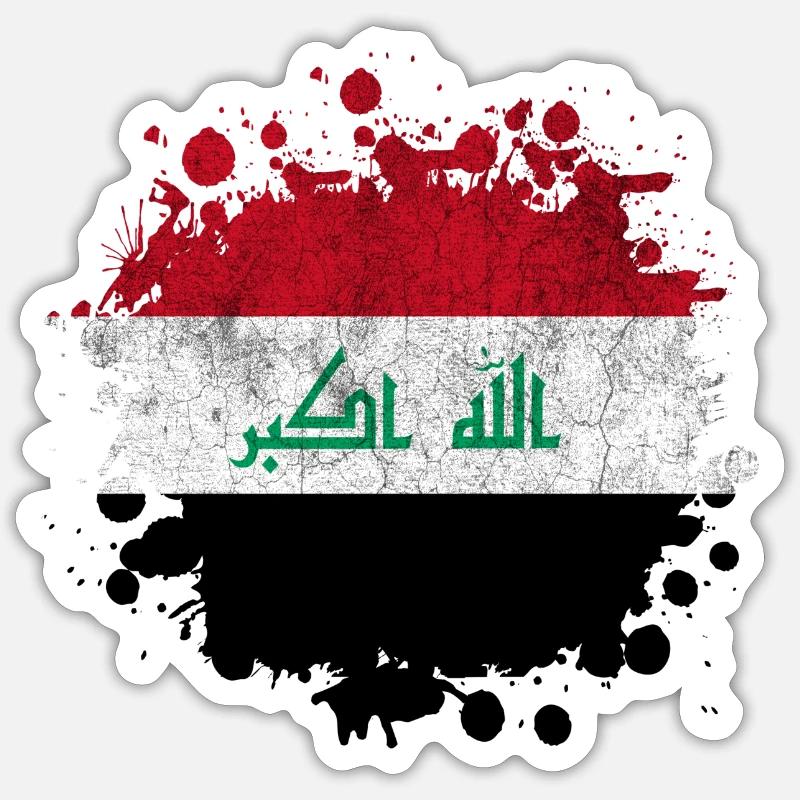 Iraq Splash flags design - Sticker size S (10 x 10 cm) - white matte