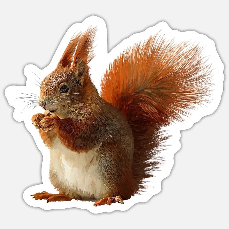 Écureuil - Sticker taille S (10 x 10 cm) - blanc mat