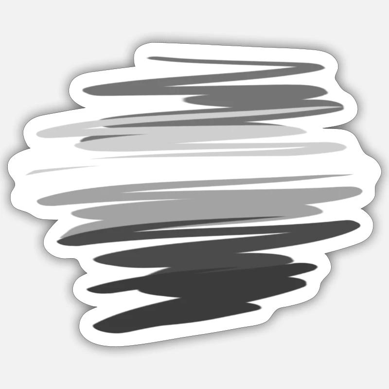 grey gradient line line - Sticker size S (10 x 10 cm) - white matte