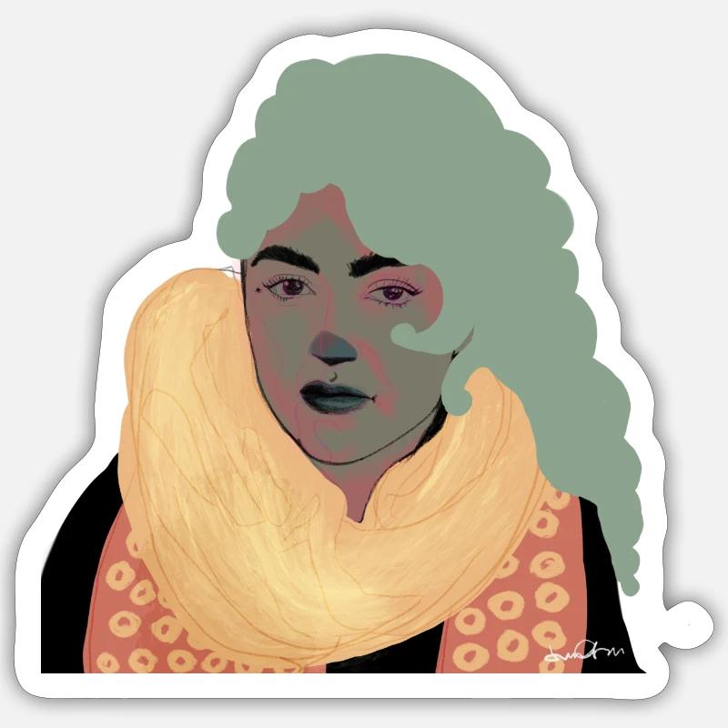 Diala - Sticker Größe S (10 x 10 cm) - Mattweiß