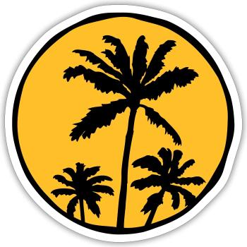 Holiday Sun Palms - Sticker size S (10 x 10 cm) - white matte - Front