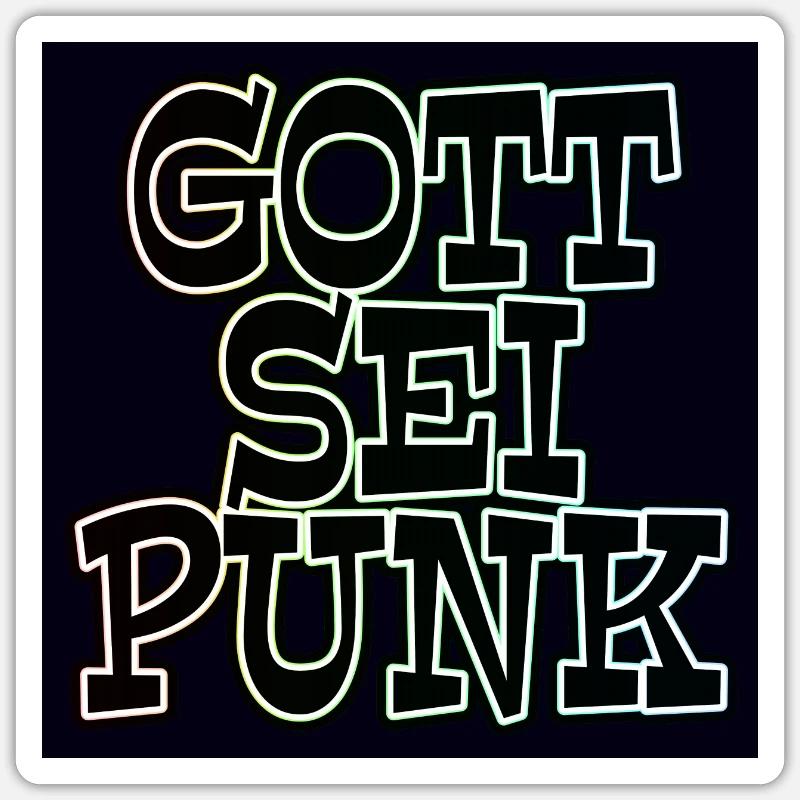 Gott sei Punk - Sticker Größe S (10 x 10 cm) - Mattweiß
