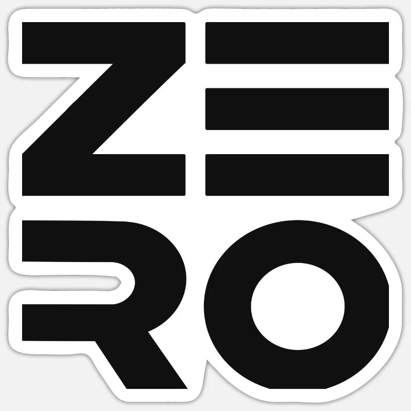 Zéro - Sticker taille S (10 x 10 cm) - blanc mat