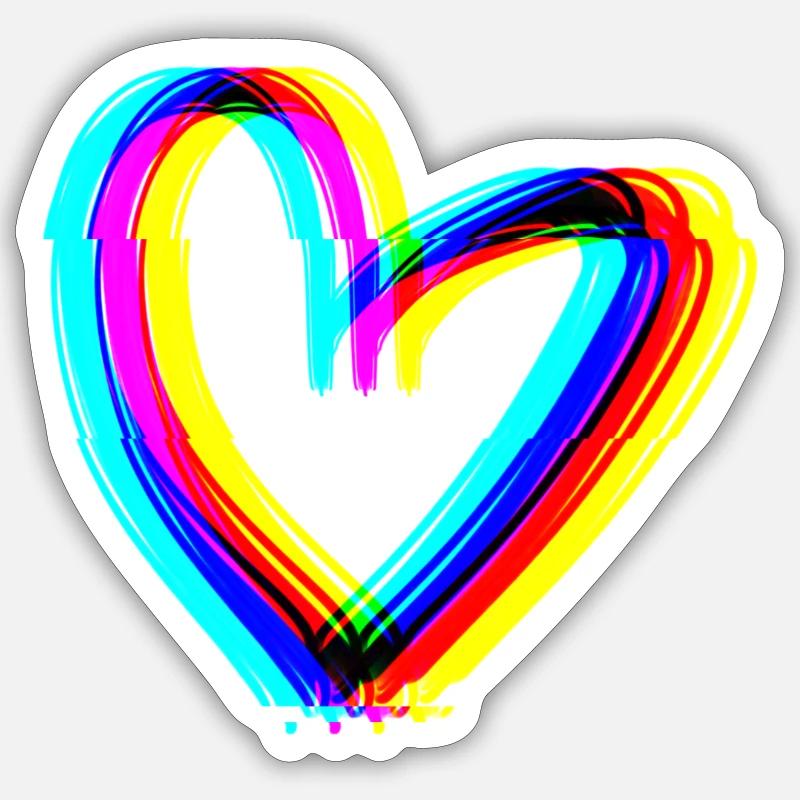 herz effekt 3d symbol liebe - Sticker Größe S (10 x 10 cm) - Mattweiß