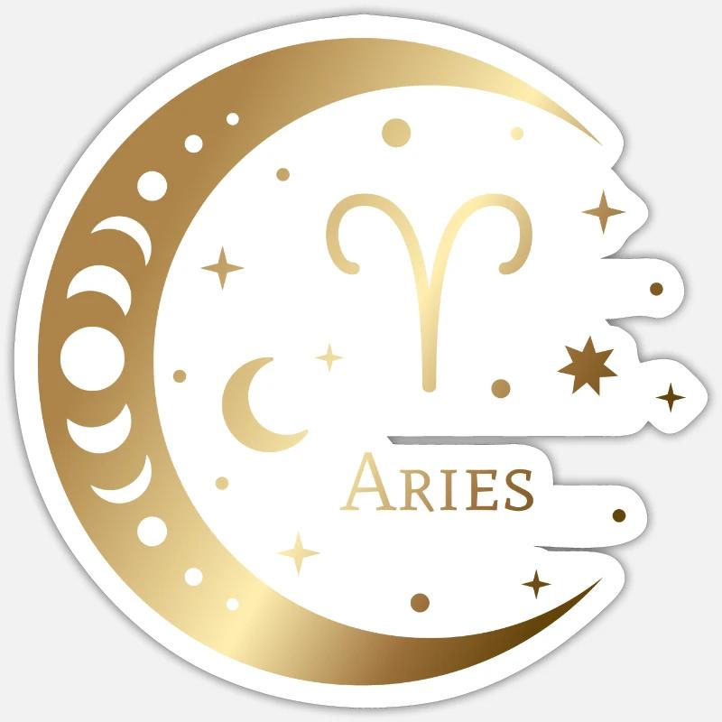 Bélier - Widder - Sticker taille S (10 x 10 cm) - blanc mat