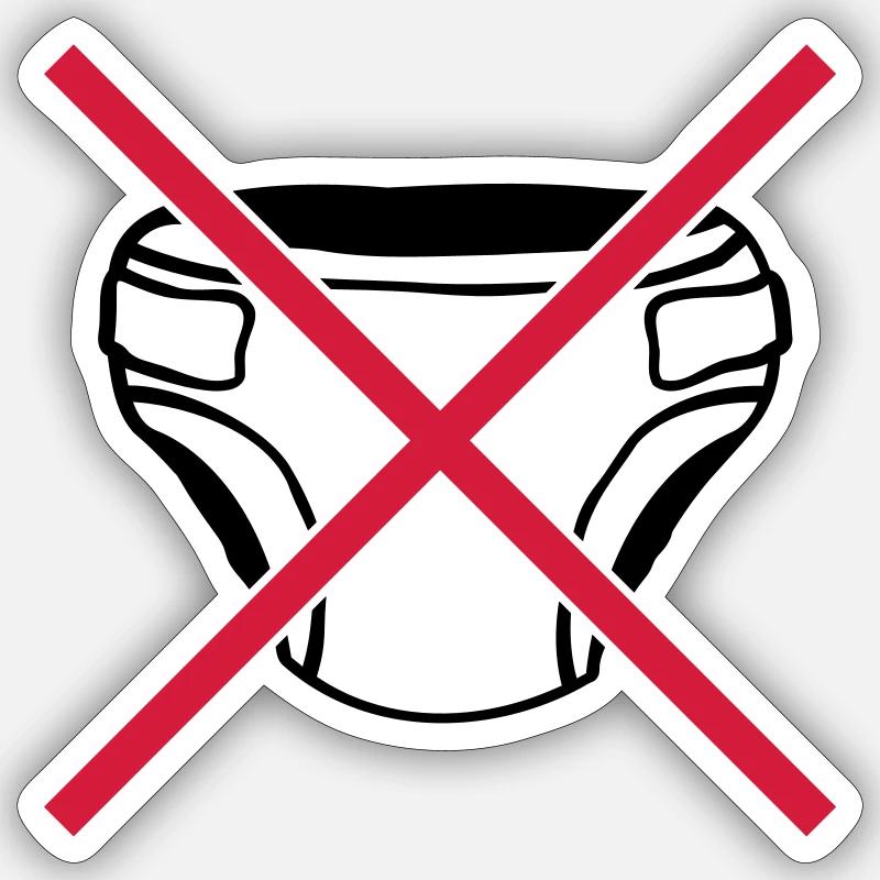 Shield No Diaper - Sticker size S (10 x 10 cm) - white matte