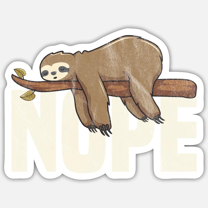 Sloth No - Sticker size S (10 x 10 cm) - white matte
