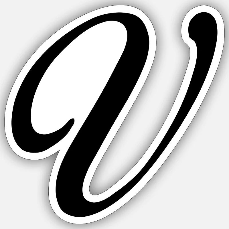 V - Sticker size S (10 x 10 cm) - white matte