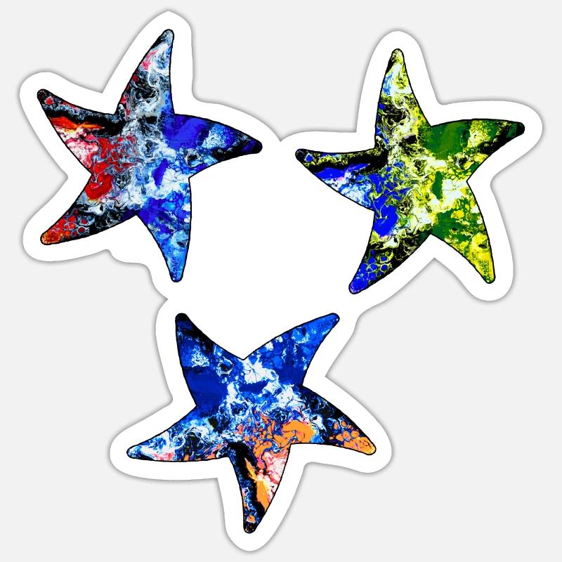 Seesterne - Sticker Größe S (10 x 10 cm) - Mattweiß