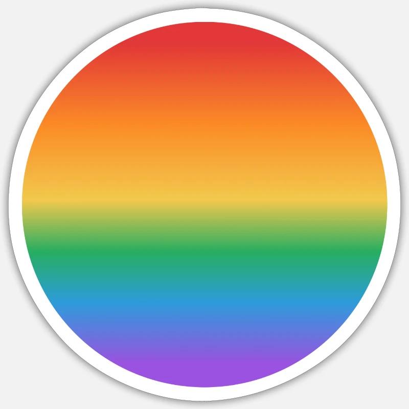 Rainbow gradient circle - Sticker size S (10 x 10 cm) - white matte