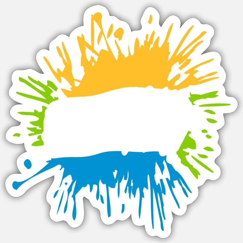 Klecks Text einfügen Sticker Größe S (10 x 10 cm)