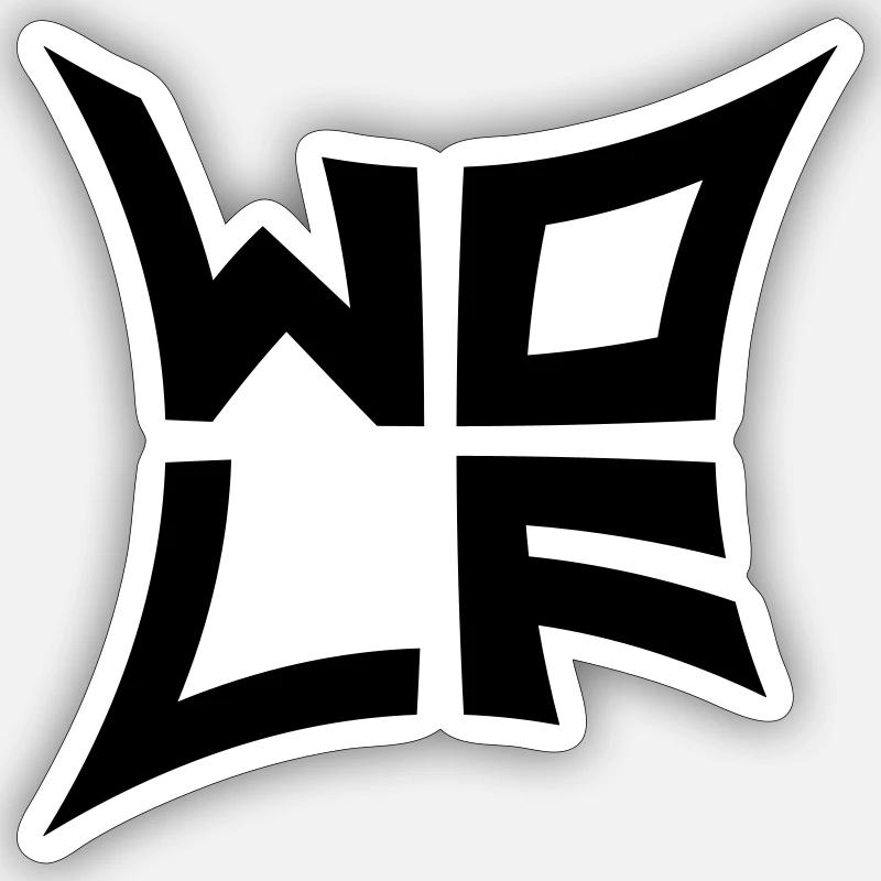 Wilder Wolf Logo - Sticker Größe S (10 x 10 cm) - Mattweiß