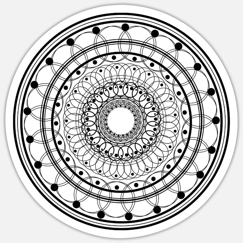 Comté de Mandala - Sticker taille S (10 x 10 cm) - blanc mat
