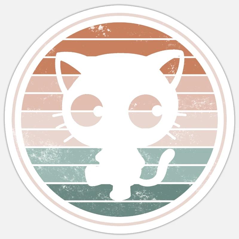 Katze Katzen - Sticker Größe S (10 x 10 cm) - Mattweiß