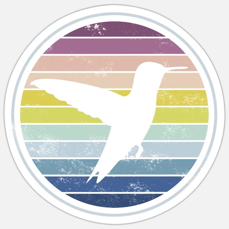 Colibri - Sticker taille S (10 x 10 cm) - blanc mat