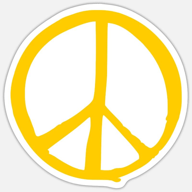 Peace - Sticker taille S (10 x 10 cm) - blanc mat