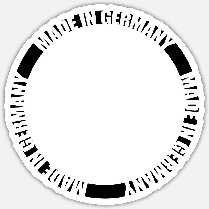 Made in Germany - Sticker Größe S (10 x 10 cm) - Mattweiß