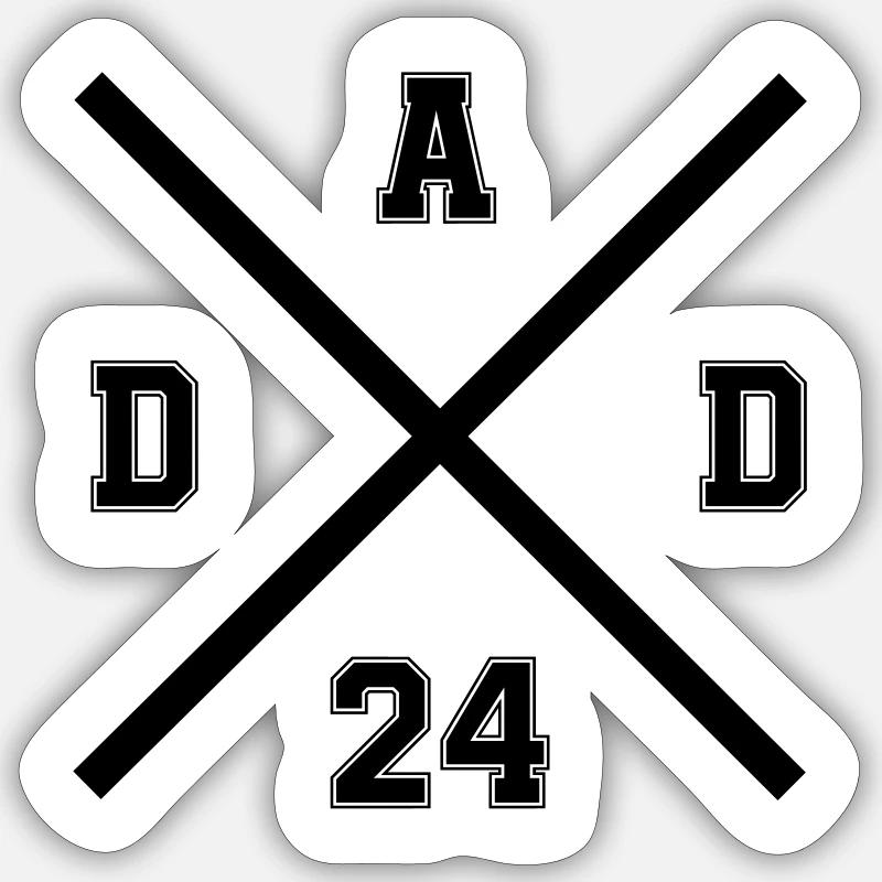 Dad 24 - Sticker Größe S (10 x 10 cm) - Mattweiß