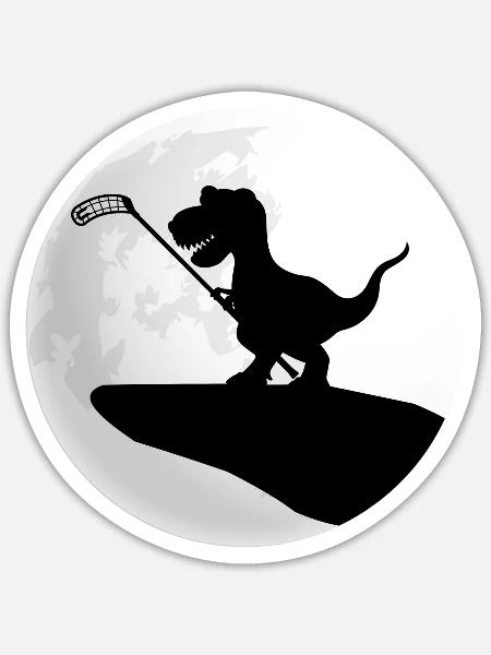 floorball floorball-dino unihockeyTRex unihoc - Sticker Größe S (10 x 10 cm) - Mattweiß