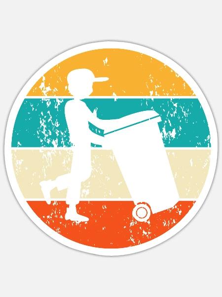 Müllmann Mülltonne Müllabfuhr Müllentsorgung - Sticker Größe S (10 x 10 cm) - Mattweiß