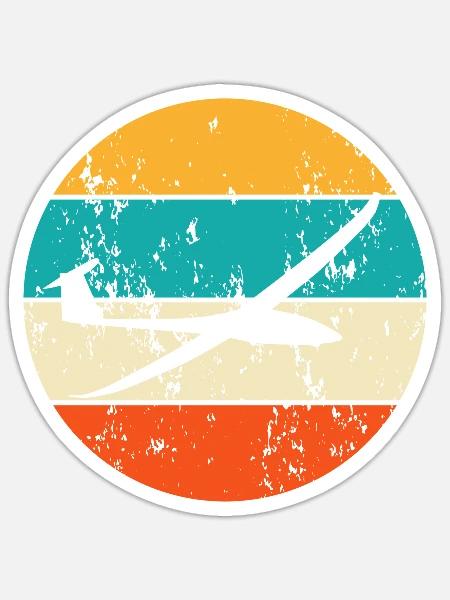 Segelflugzeug Pilot Segelflieger Segelfliegen - Sticker Größe S (10 x 10 cm) - Mattweiß