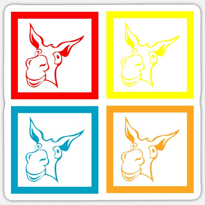 Esel d’âne Sticker taille S (10 x 10 cm)