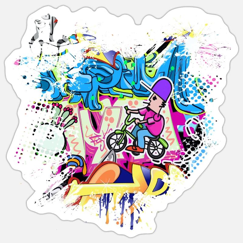 Graffitti - Sticker size S (10 x 10 cm) - white matte