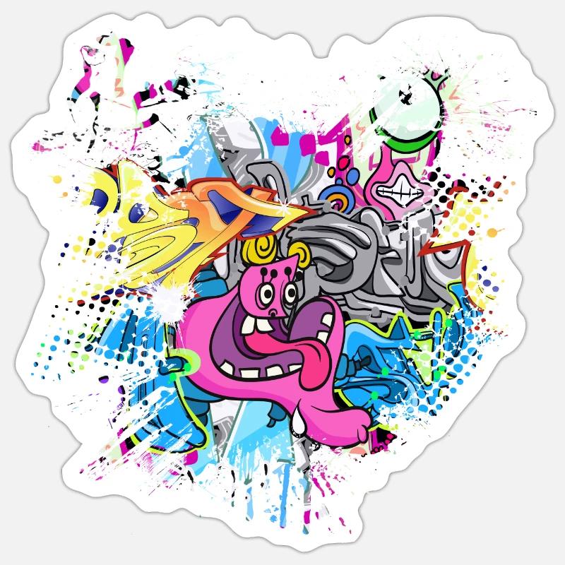 Graffitti - Sticker taille S (10 x 10 cm) - blanc mat