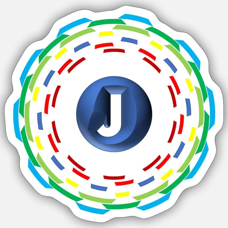Circles J - Sticker size S (10 x 10 cm) - white matte