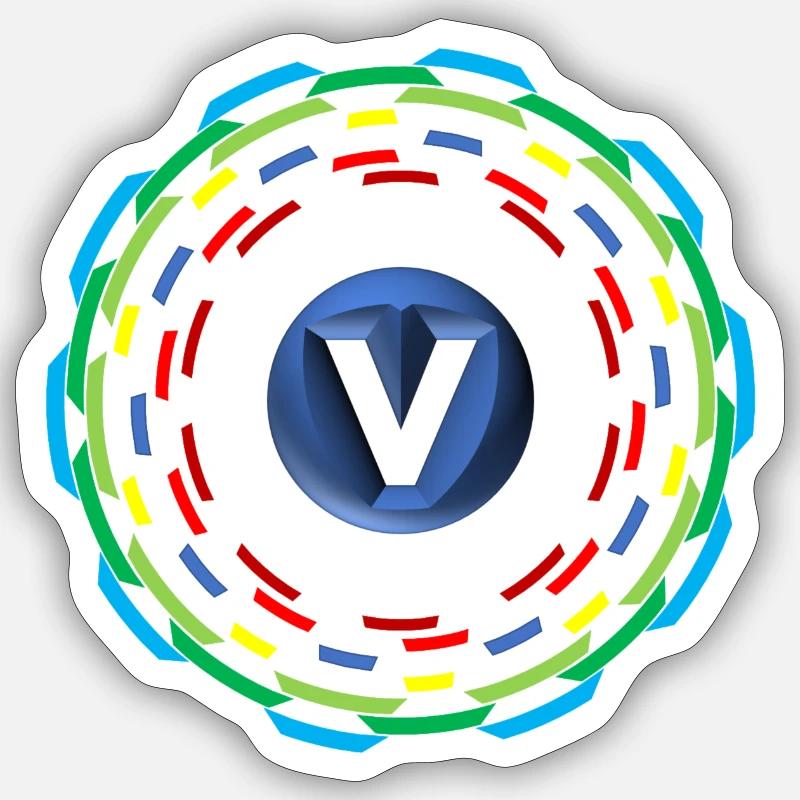 Cercles V - Sticker taille S (10 x 10 cm) - blanc mat
