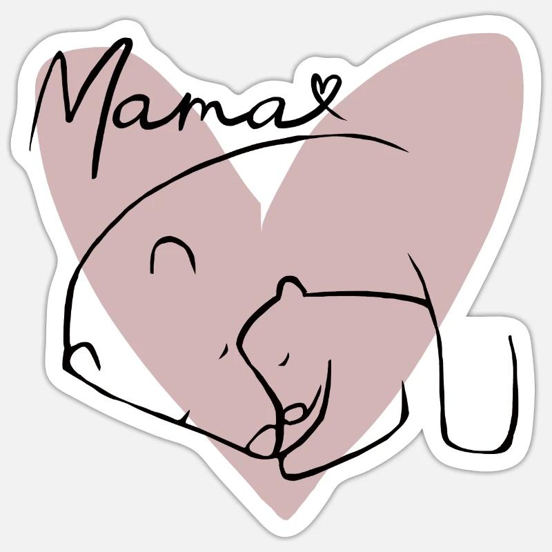 Mama Bear - Sticker size S (10 x 10 cm) - white matte