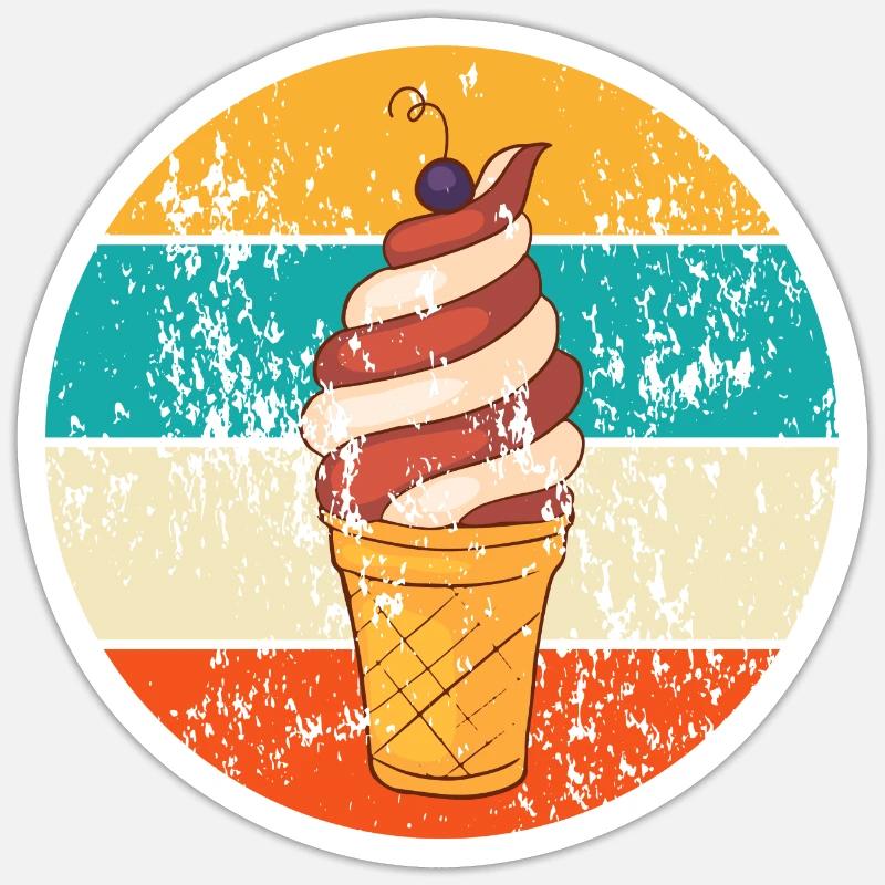 Vintage Retro Softeis Waffeleis Sticker Größe S (10 x 10 cm)