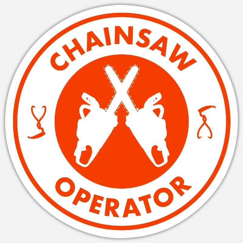 Chainsaw operator - Sticker size S (10 x 10 cm) - white matte